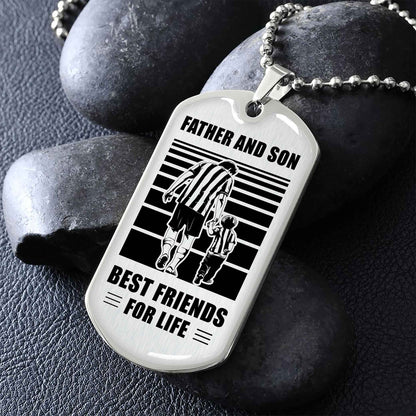 PC-GH Military Chain Silver Plated 18K Gold Plated Father And Son Best Friend For Life Gift For Your Son