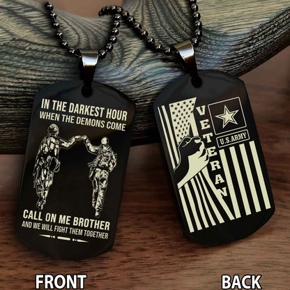Soldier Personalized Double Sided Dog Tag-Army Veteran-Defend the Constitution