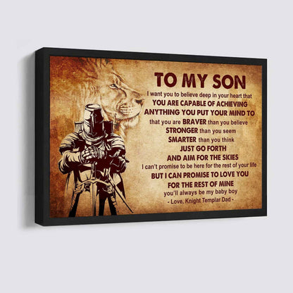 Knight Templar Poster Canvas Just Go Forth And Aim For The Skies From Dad To Son Gift For Your Son
