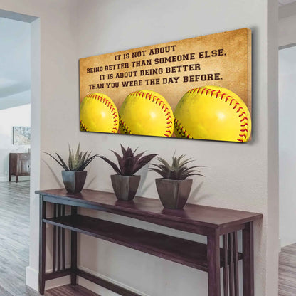 Personalized Basketball Poster Canvas It Is Not About Being Better Than Someone Else It's About Being Better Than You Were The Day Before