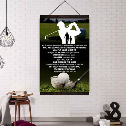 Tennis Poster Canvas Grandpa To Grandson - That You Are Braver Than You Believe You Are Capable Of I Will Always Your No 1 Fan