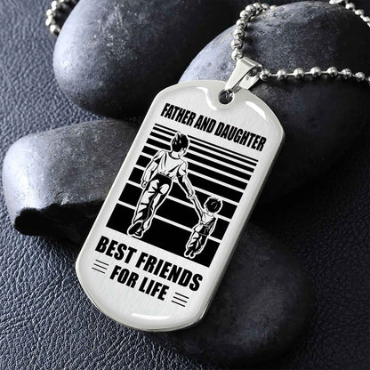 KN Military Chain Silver Plated 18K Gold Plated Father And Son Best Friend For Life Gift For Your Son