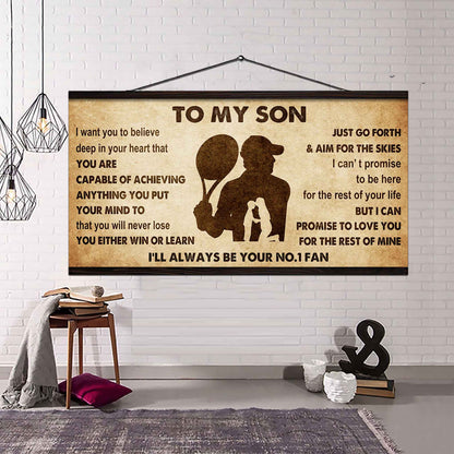 Personalized Sport Poster Canvas I'll Be Your No 1 Fan Mom To Son - You Will Never Losse You Either Win Or Learn
