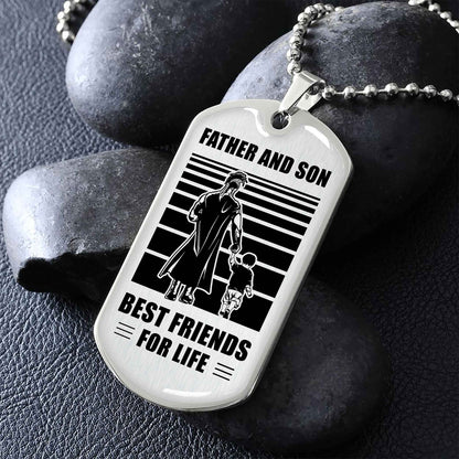 PC-GH Military Chain Silver Plated 18K Gold Plated Father And Son Best Friend For Life Gift For Your Son