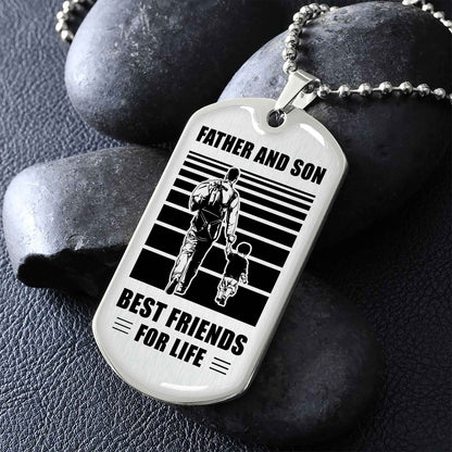 Military Chain Silver Plated 18K Gold Plated Father And Son Best Friend For Life Gift For Your Son