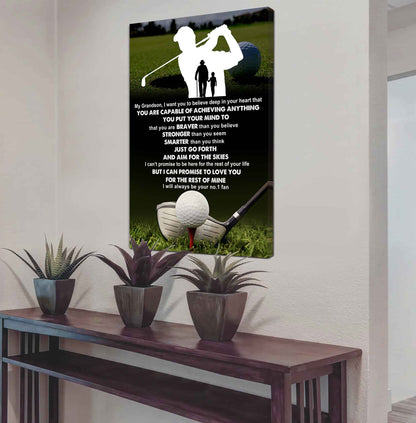 Tennis Poster Canvas Grandpa To Grandson - That You Are Braver Than You Believe You Are Capable Of I Will Always Your No 1 Fan
