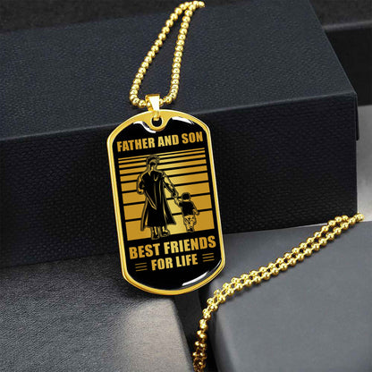 PC-GH Military Chain Silver Plated 18K Gold Plated Father And Son Best Friend For Life Gift For Your Son