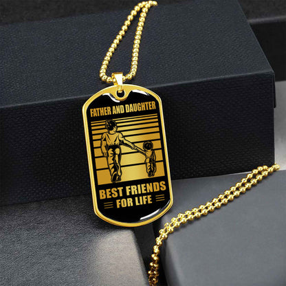 KN Military Chain Silver Plated 18K Gold Plated Father And Son Best Friend For Life Gift For Your Son