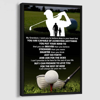 Tennis Poster Canvas Grandpa To Grandson - That You Are Braver Than You Believe You Are Capable Of I Will Always Your No 1 Fan