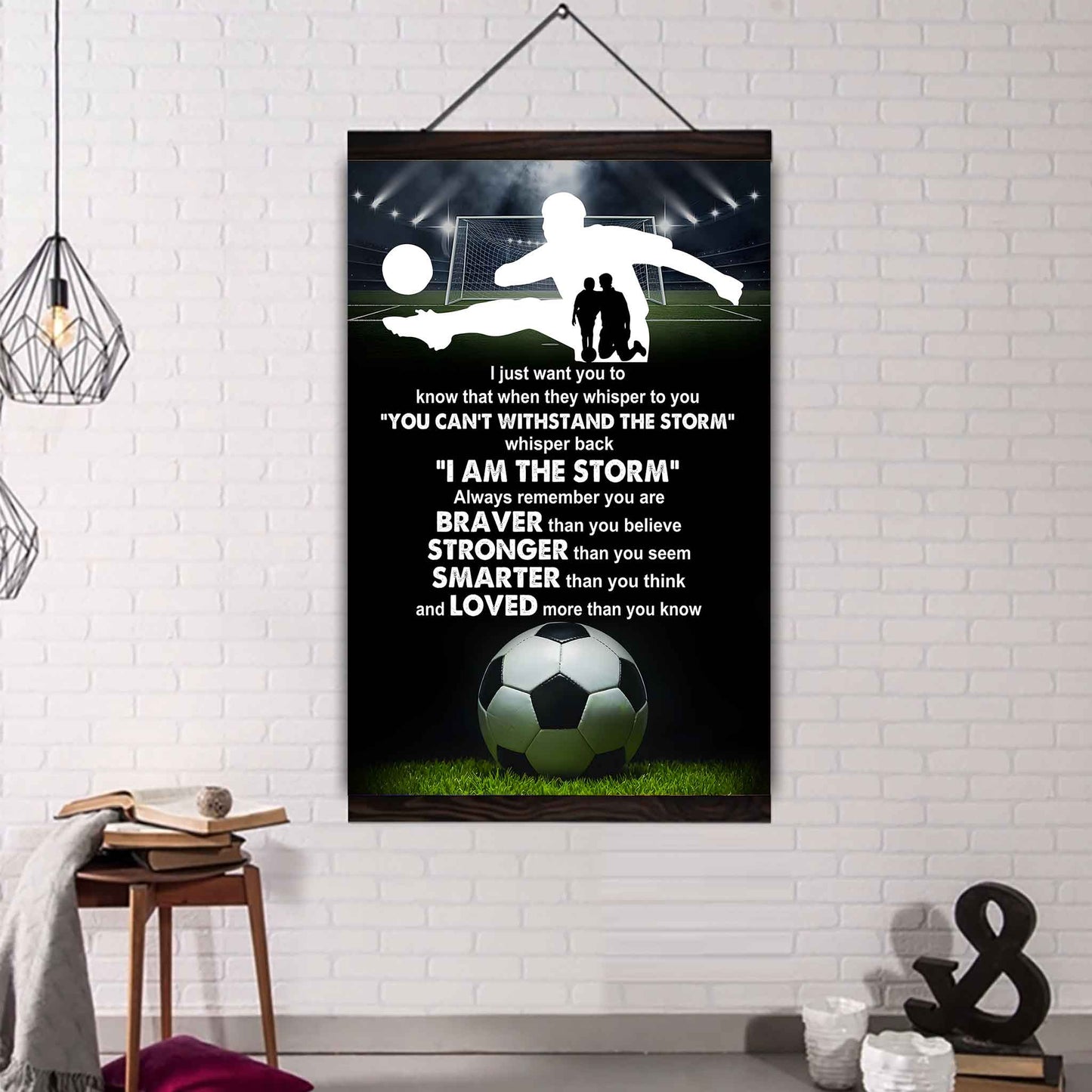 Poster Canvas To My Son Whisper Back I Am The Storm Loved More Than You Know Gift From Dad