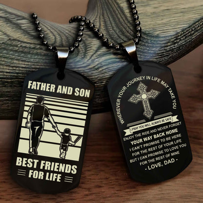Knight Templar Cross Double Sided Dog Tag Father And Son Best Friend For Life - Gift For Son Never Forget Your Way Back Home