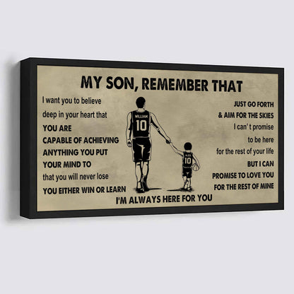 Personalized Sport Poster Canvas -  My Son Remember That You Will Never Lose You Either Win Or Learn
