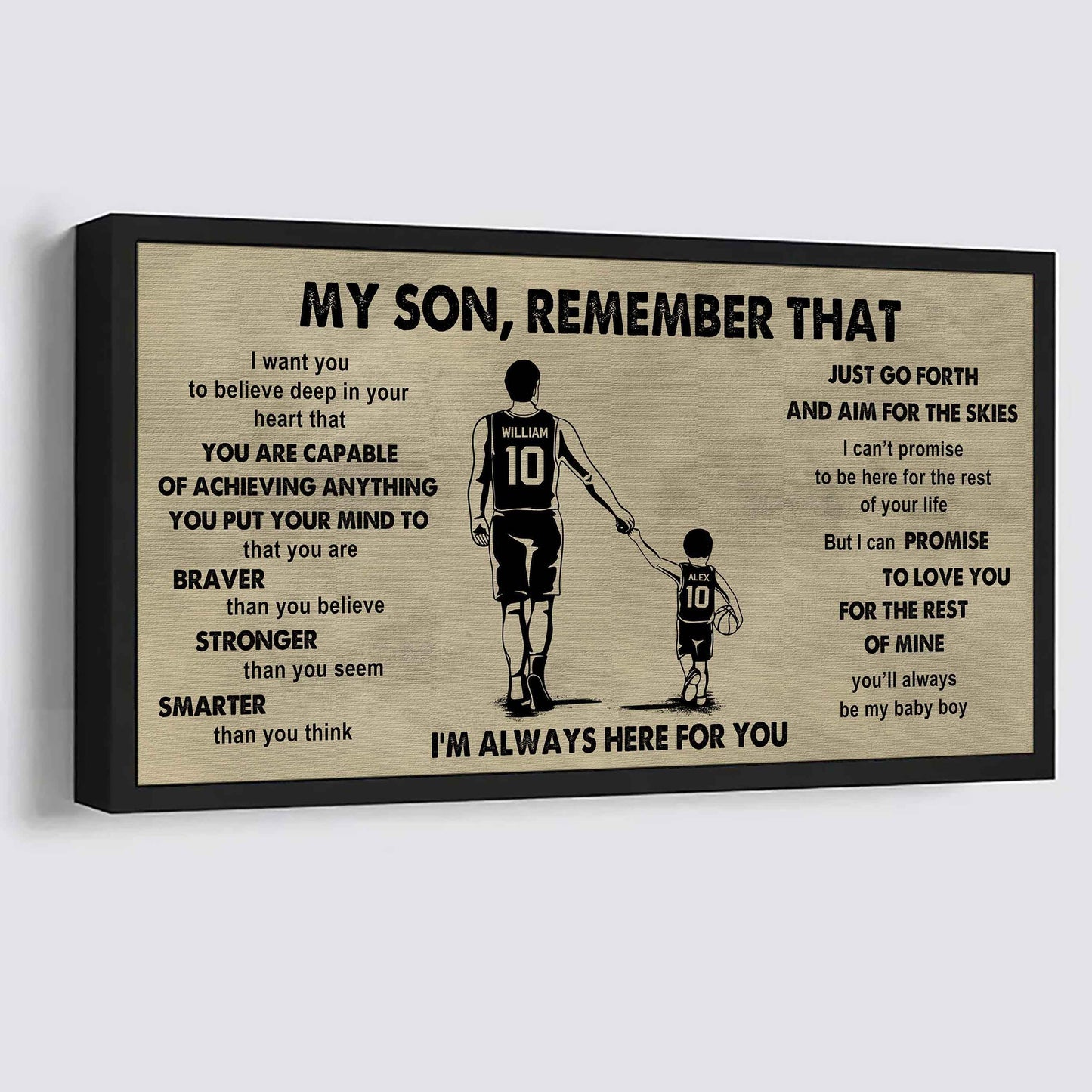 Personalized Sport Poster Canvas - My Son Remember That Just Go Forth And Aim For The Skies