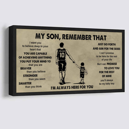 Personalized Sport Poster Canvas - My Son Remember That Just Go Forth And Aim For The Skies