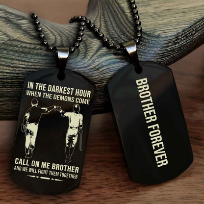 Soldier Customizable engraved black dog tag double sided gift from brother, brother forevers