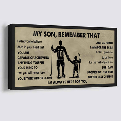 Personalized Sport Poster Canvas -  My Son Remember That You Will Never Lose You Either Win Or Learn