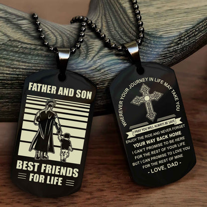 Knight Templar Cross Double Sided Dog Tag Father And Son Best Friend For Life - Gift For Son Never Forget Your Way Back Home