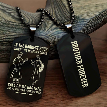 Soldier Customizable engraved black dog tag double sided gift from brother, brother forevers