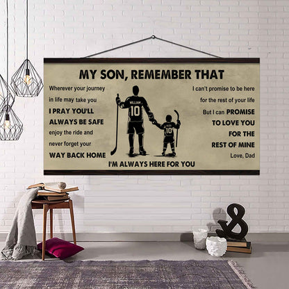 Personalized Sport Poster Canvas -  My Son Remember That Never Forget Your Way Back Home