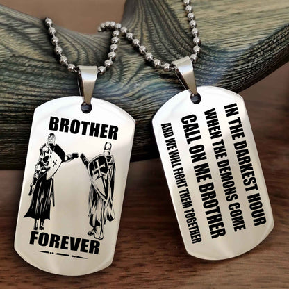 TWD Engraved Double Sided Dog Tag Call On Me Brother NAG Brothers Forever We Will Fight Them Together