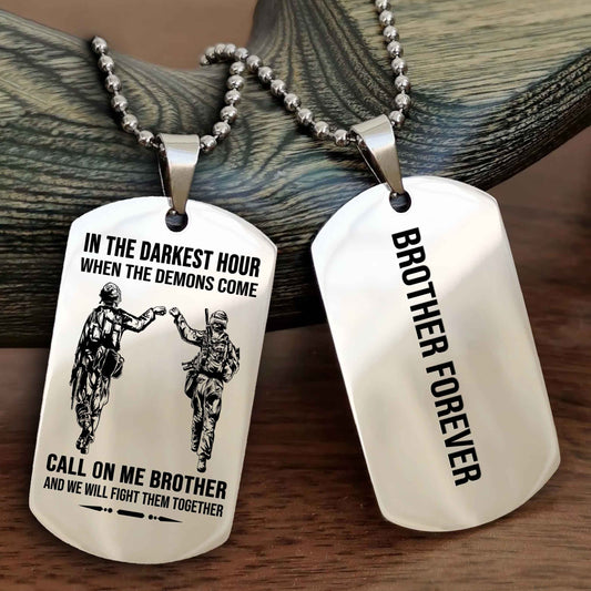 Soldier Customizable engraved black dog tag double sided gift from brother, brother forevers