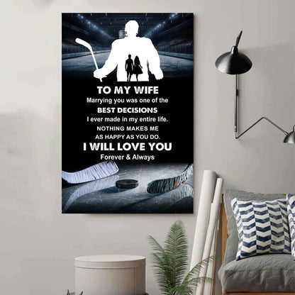 Sport Poster Canvas To My Wife Marrying You Was One Of The Best Decision Gift For Your Wife
