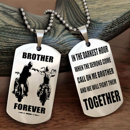 TWD Personalized Double Sided Dog Tag For My Brother - Call On Me Brother And We Will Fight Them Together Gift For Your Friend