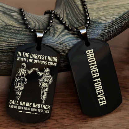 OP team 3 Customizable engraved black dog tag double sided gift from brother, brother forevers