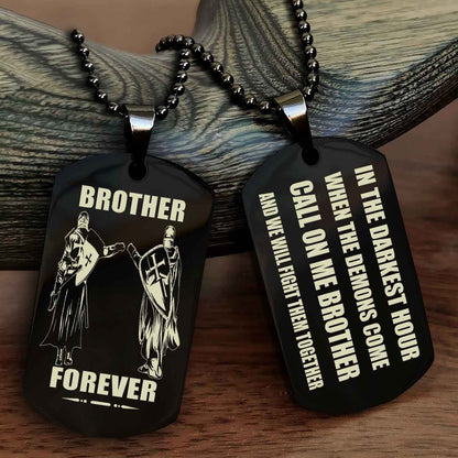 TWD Engraved Double Sided Dog Tag Call On Me Brother NAG Brothers Forever We Will Fight Them Together