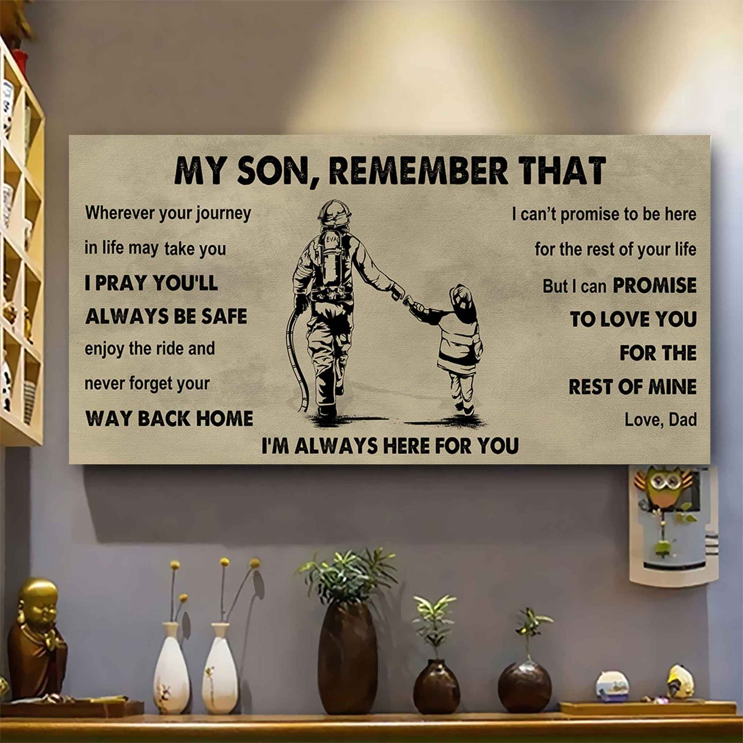 Personalized Sport Poster Canvas -  My Son Remember That Never Forget Your Way Back Home