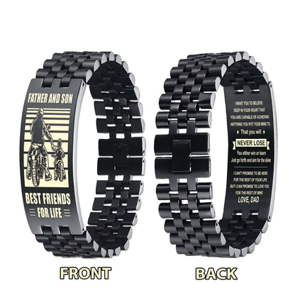 NVL Spartan Personalized Double Sided Bracelet Father And Son Best Friends For Life - Message on the back side