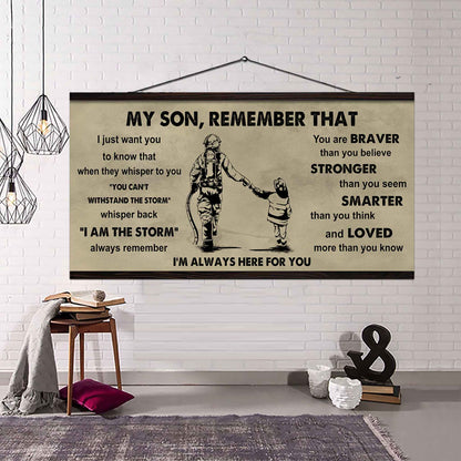 Personalized Sport Poster Canvas -  My Son Remember That Whisper Back I Am The Storm