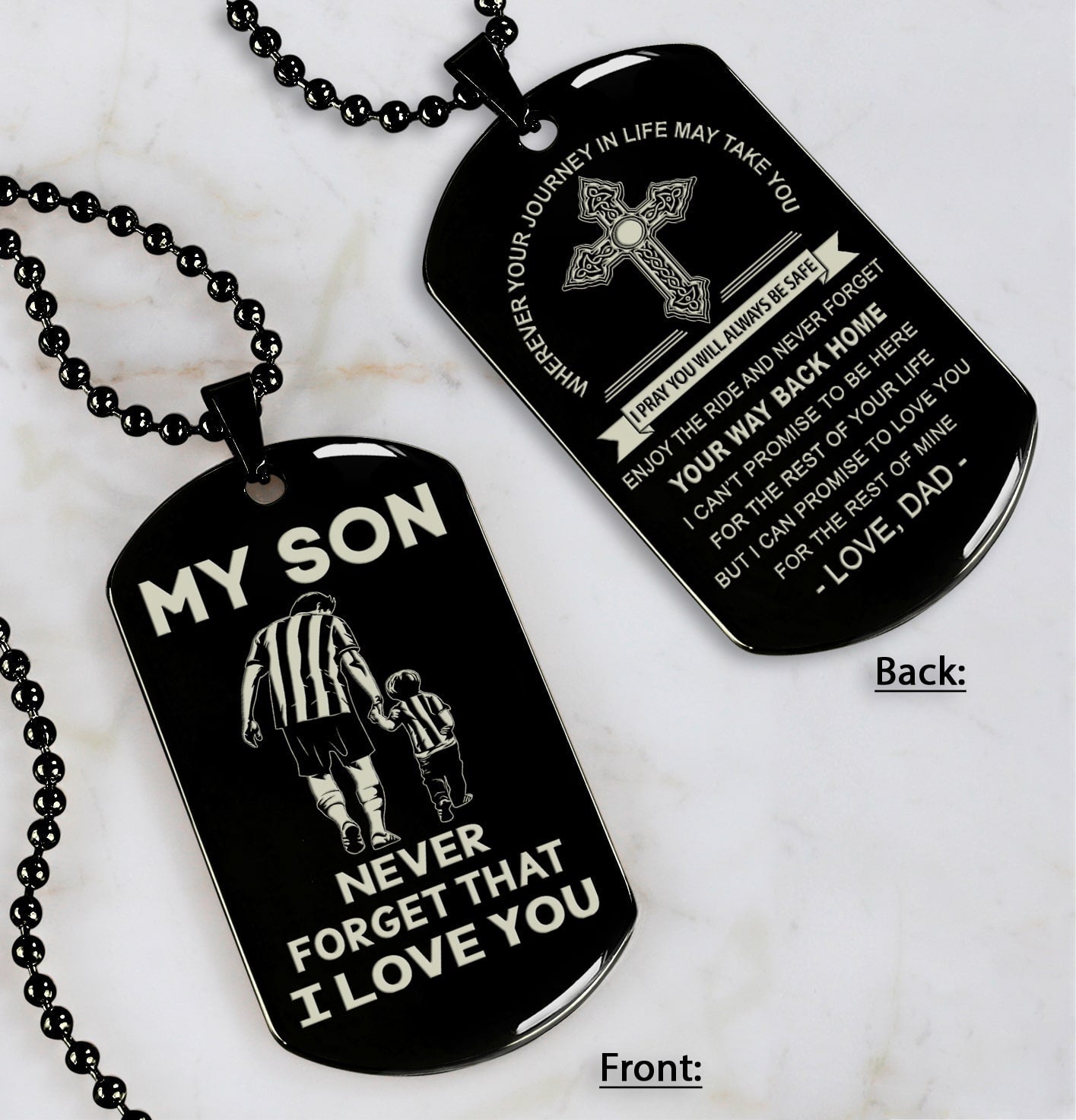 Samurai customizable engraved dog tag, gifts from dad mom to son- Be the nice kid