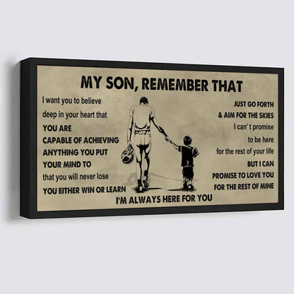 Personalized Sport Poster Canvas -  My Son Remember That You Will Never Lose You Either Win Or Learn