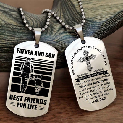 Knight Templar Cross Double Sided Dog Tag Father And Son Best Friend For Life - Gift For Son Never Forget Your Way Back Home