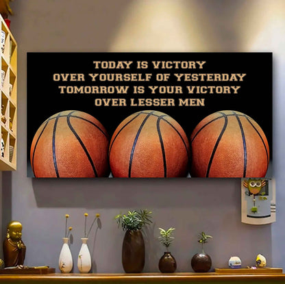 Hockey Poster Canvas - Today Is Victory Over Yourself Over Yourself Of Yesterday Tomorrow Is Your Victory Over Lesser Men