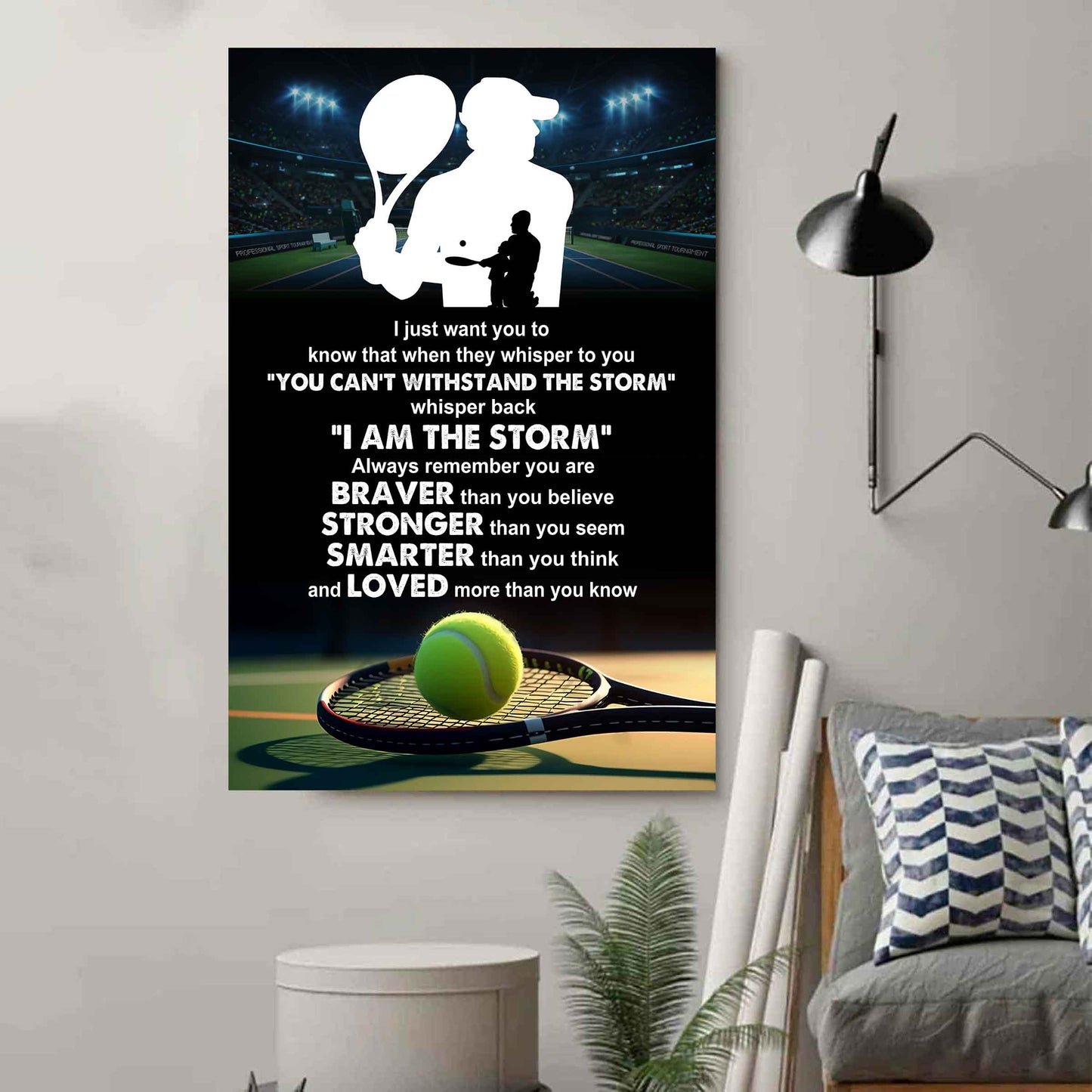 Poster Canvas To My Son Whisper Back I Am The Storm Loved More Than You Know Gift From Dad