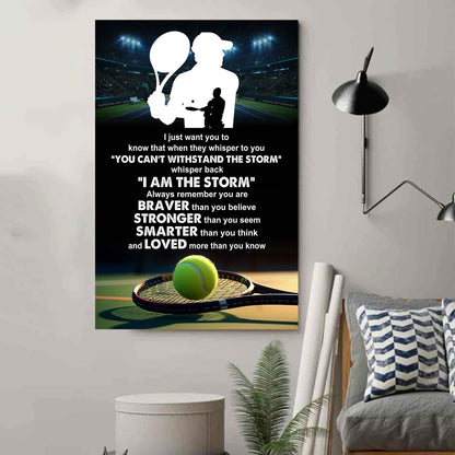 Poster Canvas To My Son Whisper Back I Am The Storm Loved More Than You Know Gift From Dad