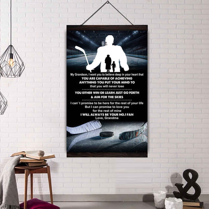 Tennis Poster Canvas Grandma To Grandson - That You Will Never Lose You Either Win Or Learn I Will Always Your No 1 Fan