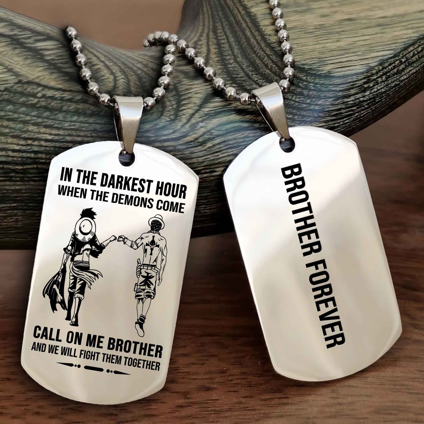 OP team 3 Customizable engraved black dog tag double sided gift from brother, brother forevers