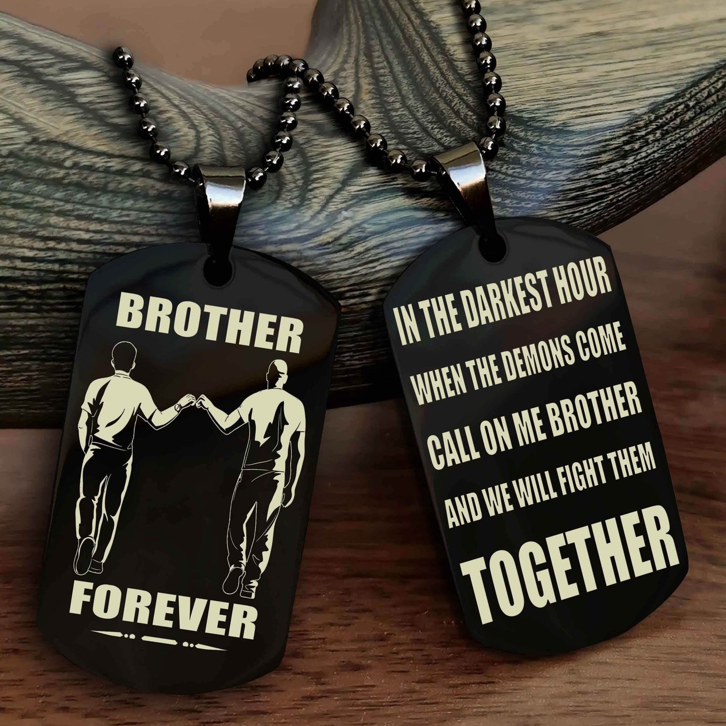 Knight Templar Personalized Double Sided Dog Tag For My Brother - Call On Me Brother And We Will Fight Them Together Gift For Your Friend