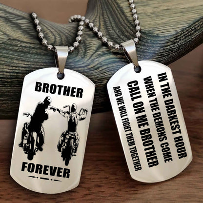 Knight templar Engraved Double Sided Dog Tag Call On Me Brother NAG Brothers Forever We Will Fight Them Together