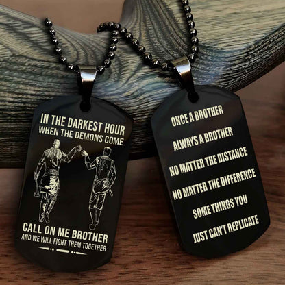 TWD Customizable engraved dog tag double sided gift from brother Once A Brother Always A Brother