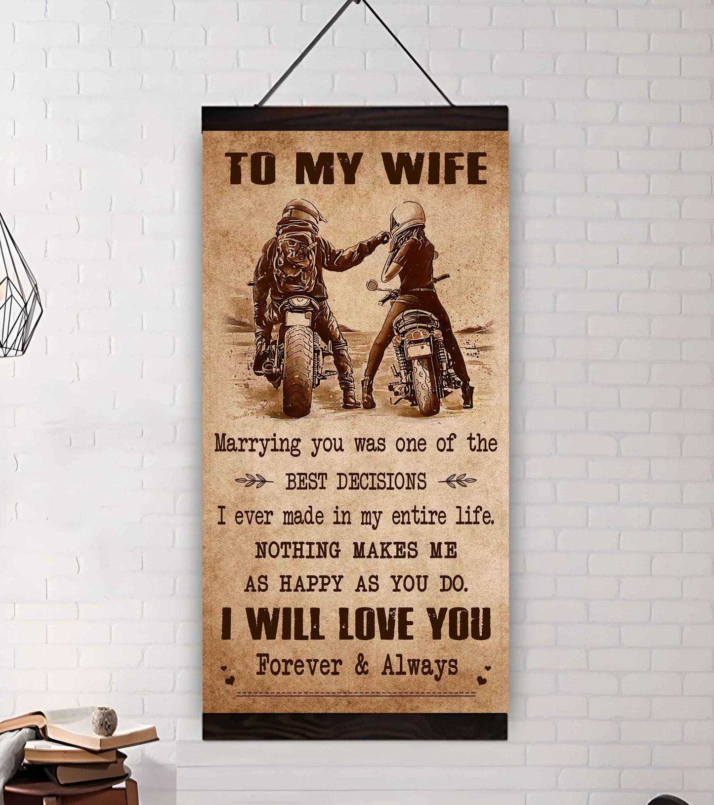 Poster Canvas To My Wife Marrying You Was One Of The Best Decisions - I Will Love You Forever And Always Gift For Your Wife