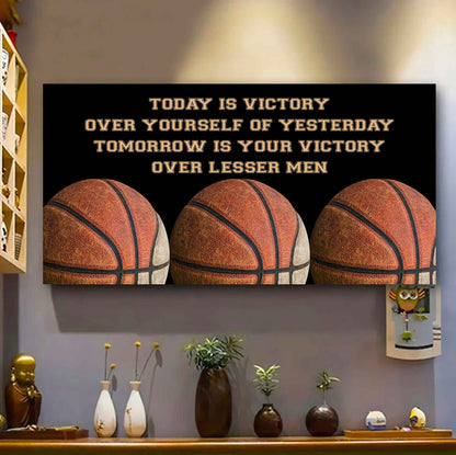 Hockey Poster Canvas - Today Is Victory Over Yourself Over Yourself Of Yesterday Tomorrow Is Your Victory Over Lesser Men