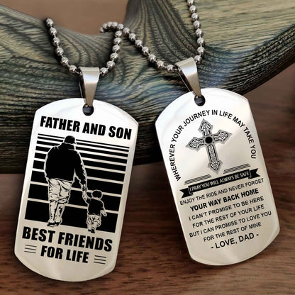 Knight Templar Cross Double Sided Dog Tag Father And Son Best Friend For Life - Gift For Son Never Forget Your Way Back Home