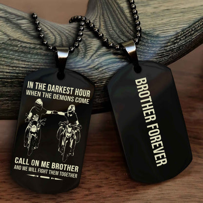 Soldier Customizable engraved black dog tag double sided gift from brother, brother forevers