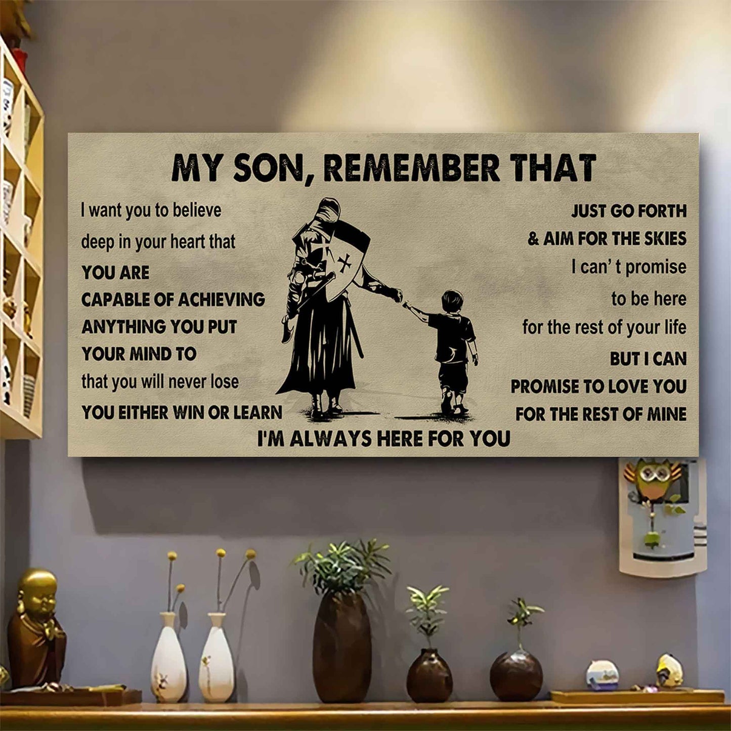 Personalized DRB Poster Canvas - My Son Remember That You Will Never Lose You Either Win Or Learn