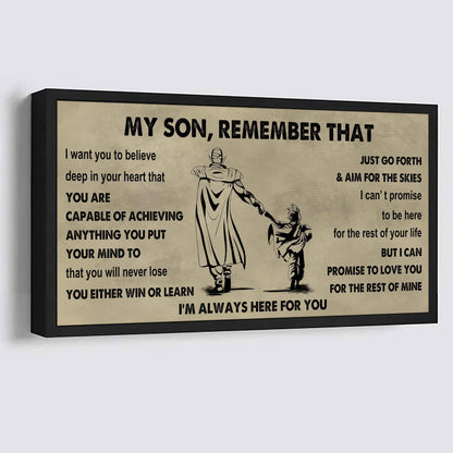 Personalized DRB Poster Canvas - My Son Remember That You Will Never Lose You Either Win Or Learn