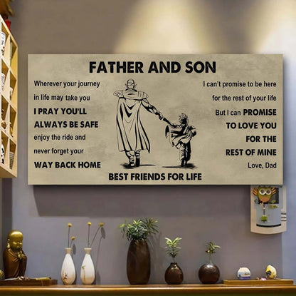 Knight Templar Father And Daughter Best Friends For Life - Ver 2 Never Forget Your Way Back Home Poster Canvas Gift For Son From Father
